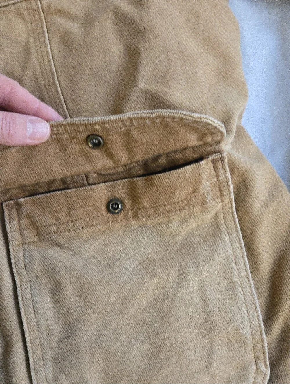 Carhartt Vintage Style Tan Canvas Sherpa Collar Field Jacket MKY - Picture 6 of 16